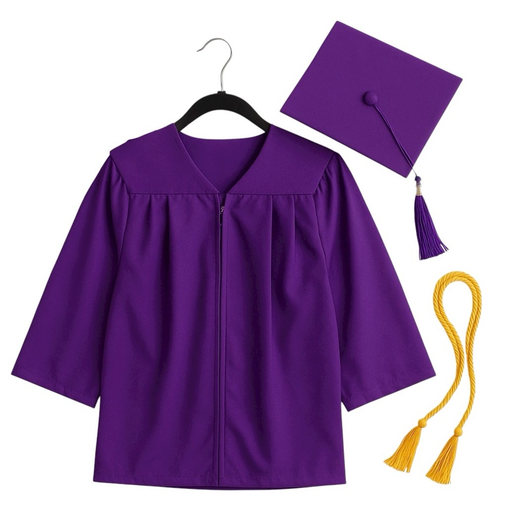Jostens Purple Graduation Gown Unisex Zip Front Academic Regalia Ceremony in EUC